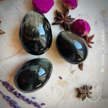 Cargar imagen en el visor de la galería, Huevo Yoni de Obsidiana Dorada Mediano, sin agujero.
